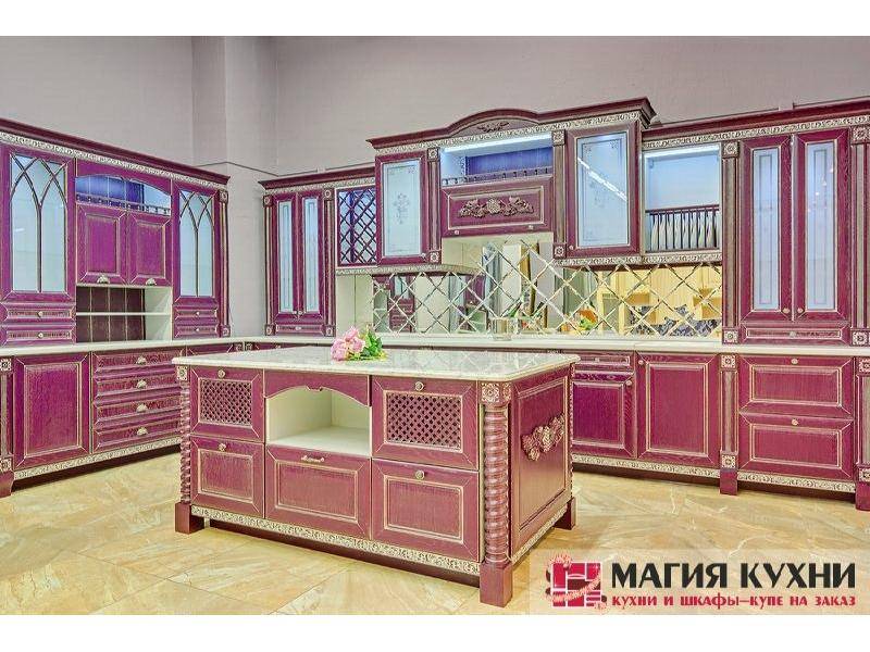 красная стильная кухня luxury в Волжском