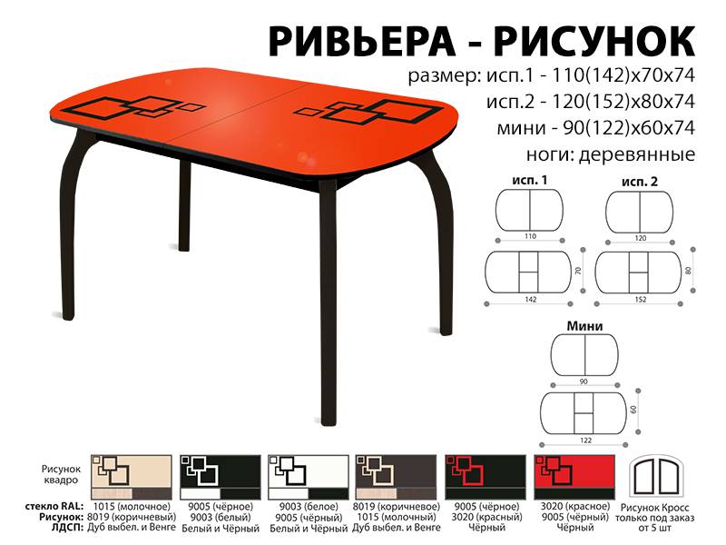 стол обеденный ривьера рисунок в Волжском