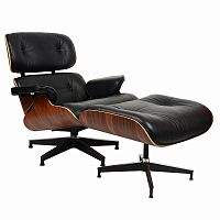 кресло eames style lounge chairчерное с коричневым в Волжском