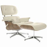 кресло eames style lounge chair & ottoman кремовое в Волжском