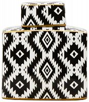 ваза керамическая с крышкой 23 см tracery черно-белая в Волжском