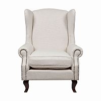 кресло мягкое с ушами белое collins wingback chair в Волжском