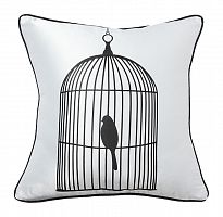 подушка с птичкой в клетке birdie in a cage white в Волжском