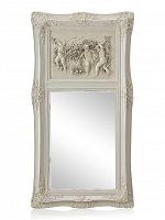 зеркало настенное прямоугольное в высокой белой раме францини distressed chalk white в Волжском