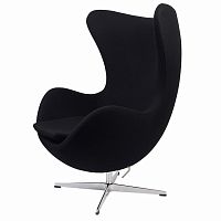 кресло arne jacobsen style egg chair черное в Волжском