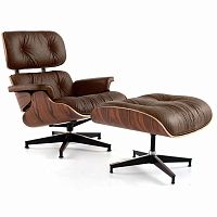 кресло eames style lounge chair & ottoman premium коричневое в Волжском