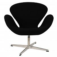 кресло arne jacobsen style swan chair черная шерсть в Волжском