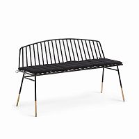 siena bench 120 черный металл черная ткань от la forma (ex julia grup) в Волжском