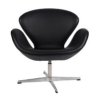 кресло arne jacobsen style swan chair черное в Волжском