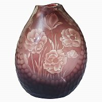 ваза стеклянная bordo (бело-бордовая) в Волжском