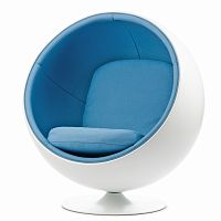 кресло ball chair бело-синее в Волжском