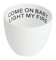 подсвечник белый фарфоровый с надписью внутри come on baby light my fire, 6,5 см в Волжском