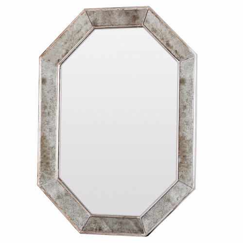 зеркало восьмиугольное вытянутое серебряное в состаренной раме ludovic в Волжском