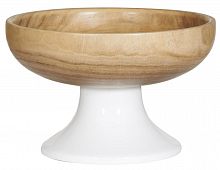 ваза деревянная плоская на белой ножке 19 см snowy tree в Волжском