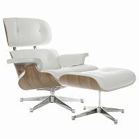 кресло eames style lounge chair & ottoman белое в Волжском