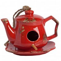 aромолампа для эфирных масел красная в виде чайника candelero red, 17 см в Волжском
