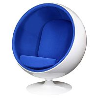 кресло eero ball chair синее с белым в Волжском