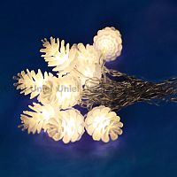 светодиодная гирлянда «шишки» 280см белая (09582) uniel uld-s0280-020/dta warm white ip20 pine cones в Волжском