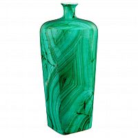 ваза керамическая объемная с узким горлышком 27 см gems малахит в Волжском