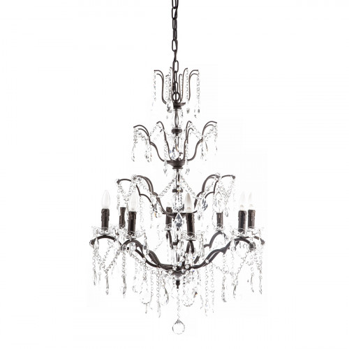 люстра maria theresa grande 8 lamps чёрная, прозрачная в Волжском