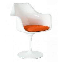 кресло tulip armchair бело-оранжевое шерсть в Волжском