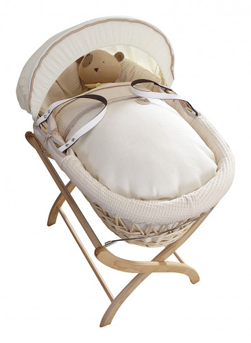 колыбель-переноска premium moses basket натуральная, кремовое белье в Волжском