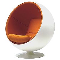 кресло eero ball chair бело-оранжевое в Волжском