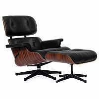 кресло eames style lounge chair & ottoman черное в Волжском