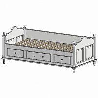 кровать-кушетка 90х190 с ящиками белая нордик в Волжском