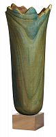 ваза деревянная с фигурным краем 70 см antica зеленая на светлом основании в Волжском
