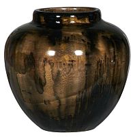 ваза деревянная объемная с широким горлышком 28х26 см tayra черно-бежевая в Волжском