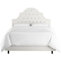 кровать двуспальная 160х200 белая с каретной стяжкой harvey tufted white в Волжском