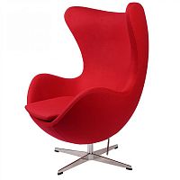 кресло arne jacobsen style egg chair красная шерсть в Волжском