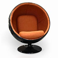 кресло ball chair черно-коричневое в Волжском