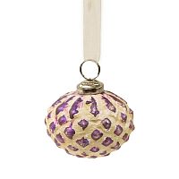 шар новогодний фиолетовый со снежным декором snow ball, 8х7х7 см в Волжском